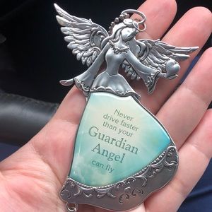 Guardian angel rear view mirror charm